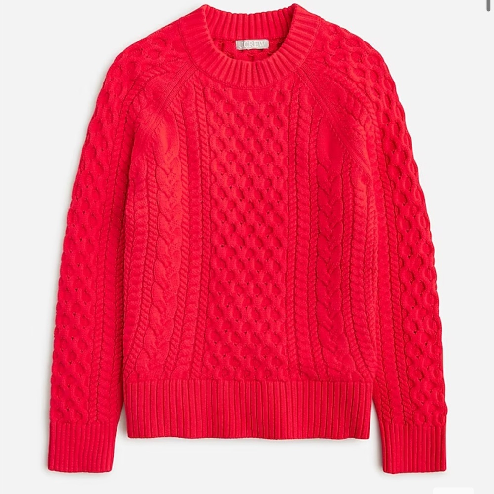 J Crew Oversized Cotton cAble Sweater M
